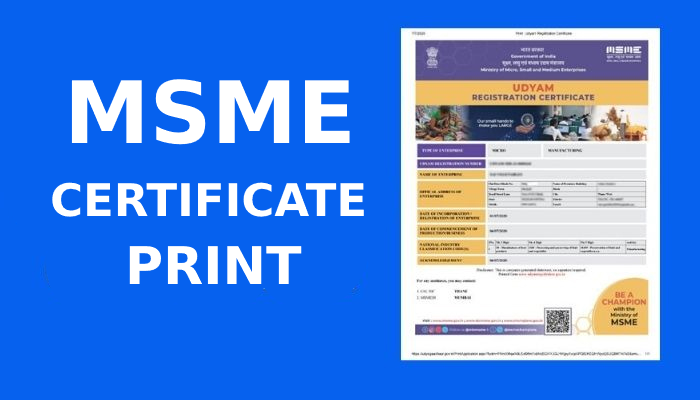 MSME Certificate Print Online | Get Your MSME Certificate Printed ...